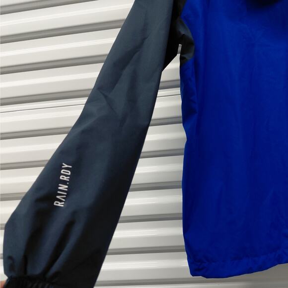 Adidas Terrex Rain.RDY Jacket Mens Medium Blue Hooded Waterproof Windbreaker - Picture 7 of 13